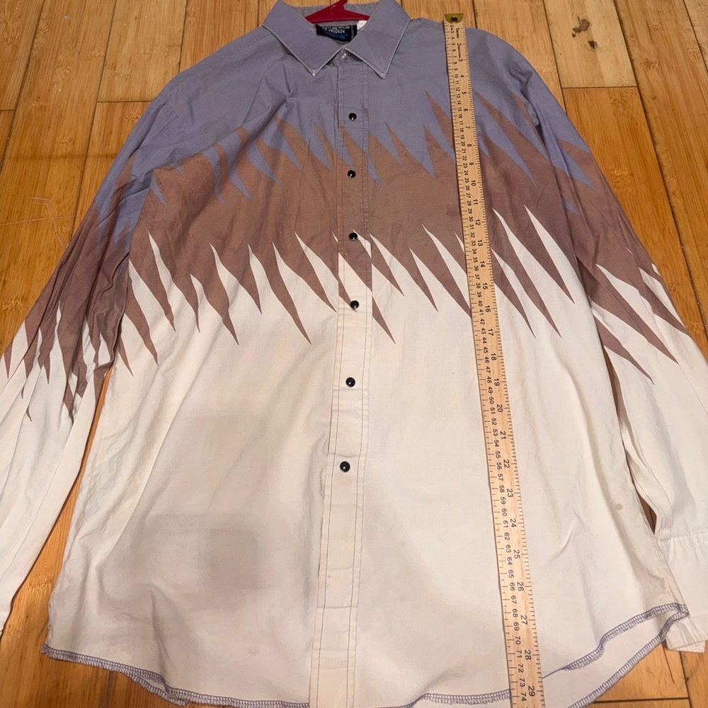 Vtg Brooks and Dunn Men's Gradient Button-Down Shirt large - Picture 4 of 9